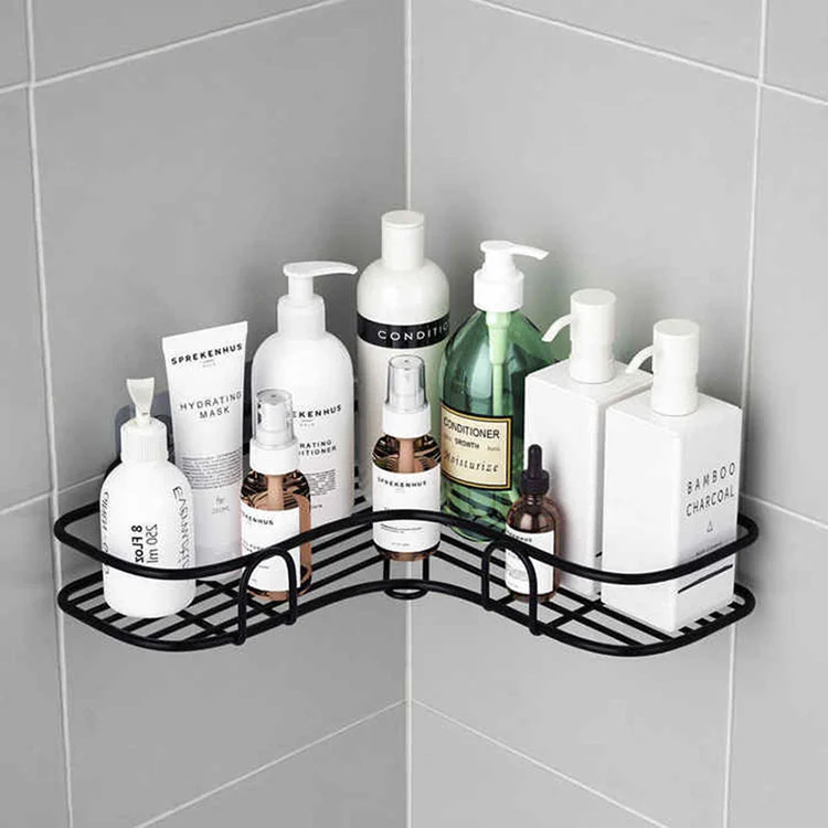 Badezimmer-Eckregal aus Metall ohne Bohren